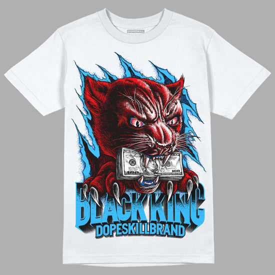 Jordan 1 High Retro OG “University Blue” DopeSkill T-Shirt Black King Graphic Streetwear - White