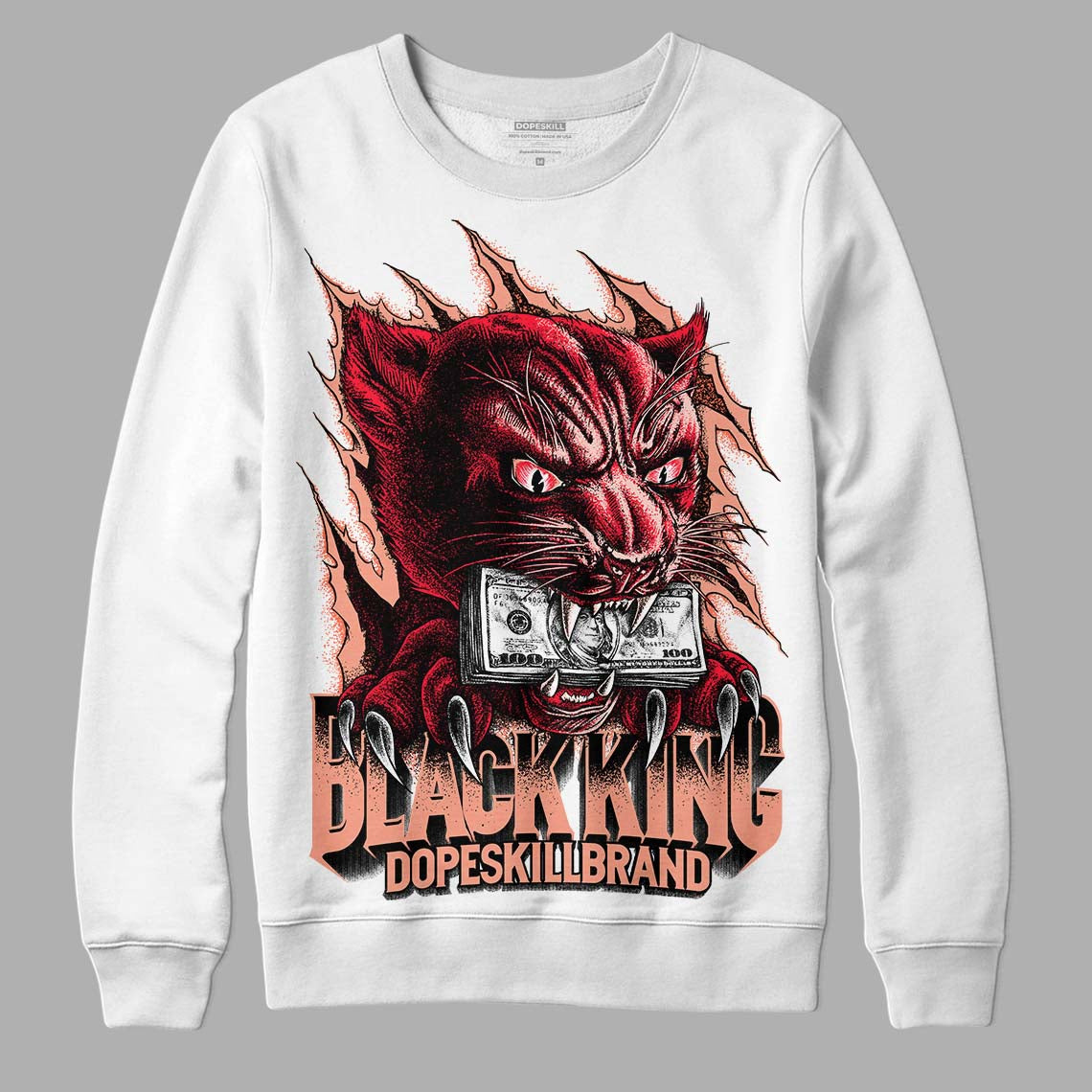 DJ Khaled x Jordan 5 Retro ‘Crimson Bliss’ DopeSkill Sweatshirt Black King Graphic Streetwear - White