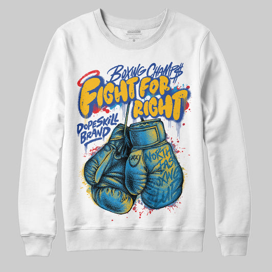 Royal Blue Sneakers DopeSkill Sweatshirt Fight For Right Graphic Streetwear - White