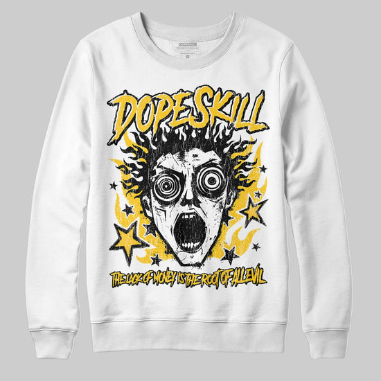 Yellow Sneakers DopeSkill Sweatshirt Root of Evil Graphic Streetwear - White