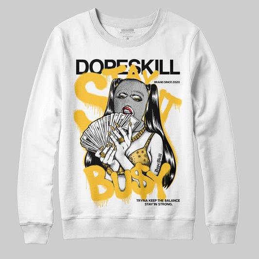 Jordan 12 "Phantom" DopeSkill Sweatshirt Stay It Busy Graphic Streetwear - White