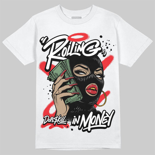 Black and White Sneakers DopeSkill T-Shirt Rolling in Money Graphic Streetwear - White