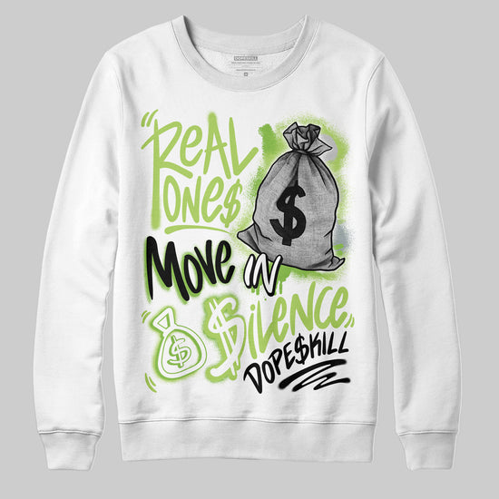 Air Max 95 Big Bubble Neon Yellow DopeSkill Sweatshirt Real Ones Move In Silence Graphic Streetwear - White