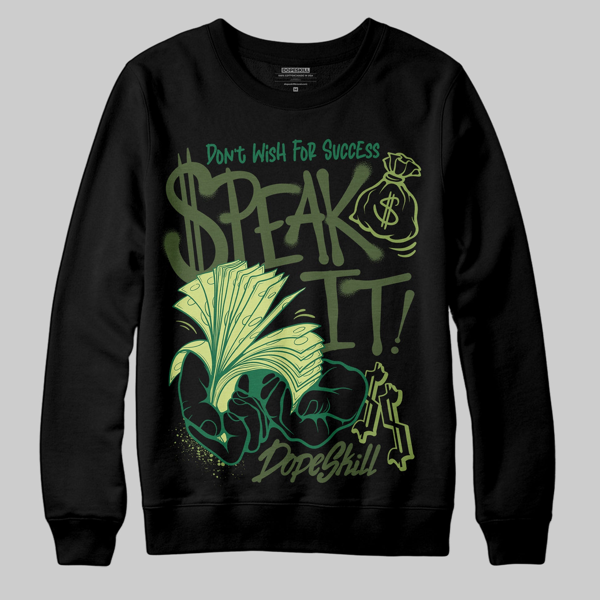 Foamposite Pro 'Pine Green' DopeSkill Sweatshirt Speak It Graphic Streetwear - black