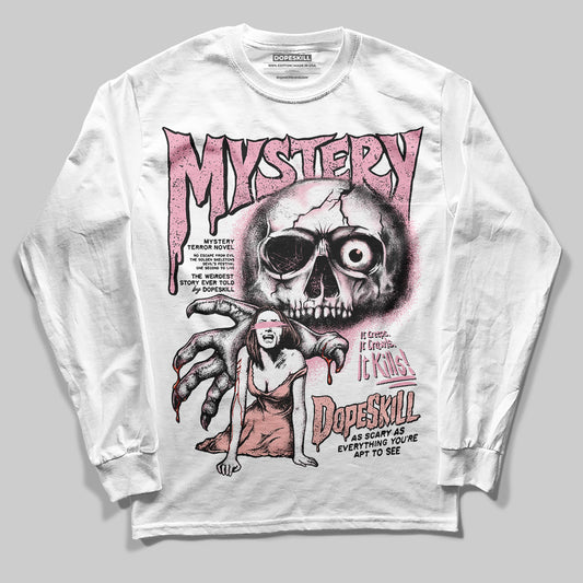 AMIRI White & Pink Stars Court Sneakers DopeSkill Long Sleeve T-Shirt Mystery Ghostly Grasp Graphic Streetwear - White