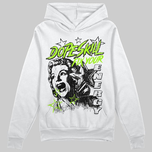 Neon Green Sneakers DopeSkill Hoodie Fix Your Energy Graphic Streetwear - White 