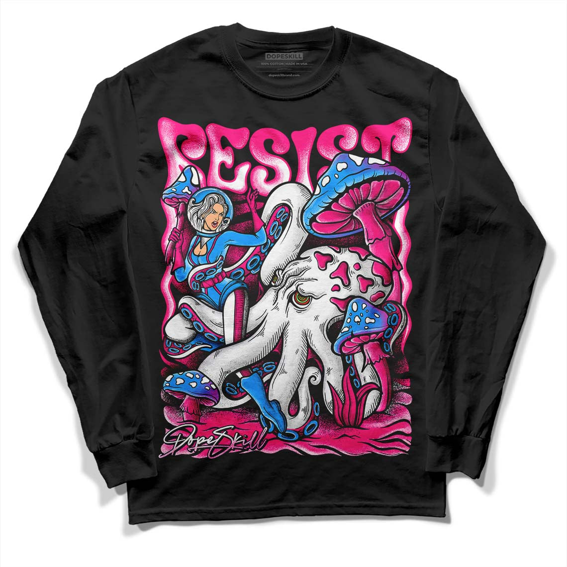 Jordan 1 Low GS “Fierce Pink” Dopeskill Long Sleeve T-Shirt Resist Graphic Streetwear - Black