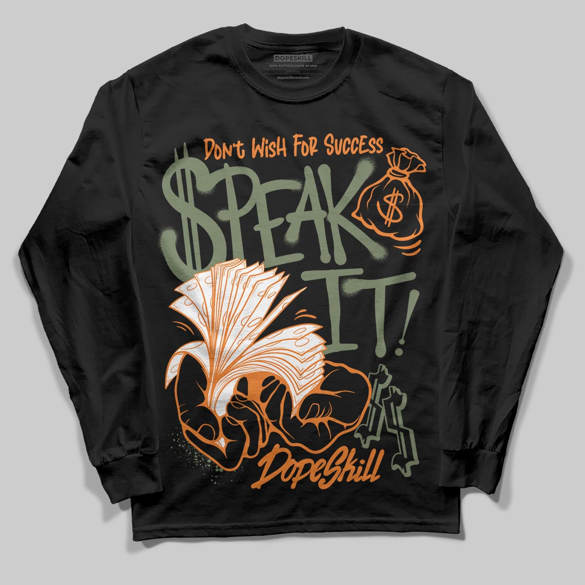 Jordan 4 Retro OG SP Undefeated (2025) DopeSkill Long Sleeve T-Shirt Speak It Graphic Streetwear - Black