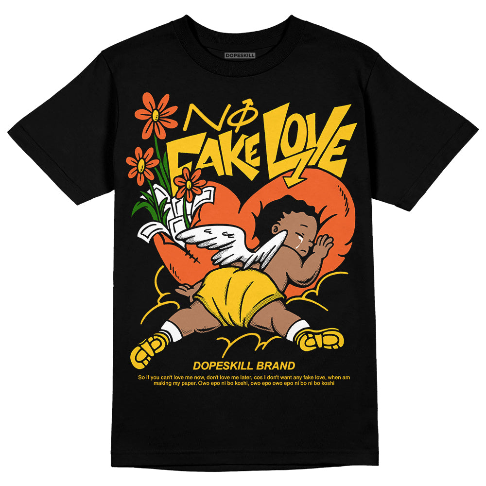 Yellow Sneakers DopeSkill T-Shirt No Fake Love Graphic Streetwear - Black