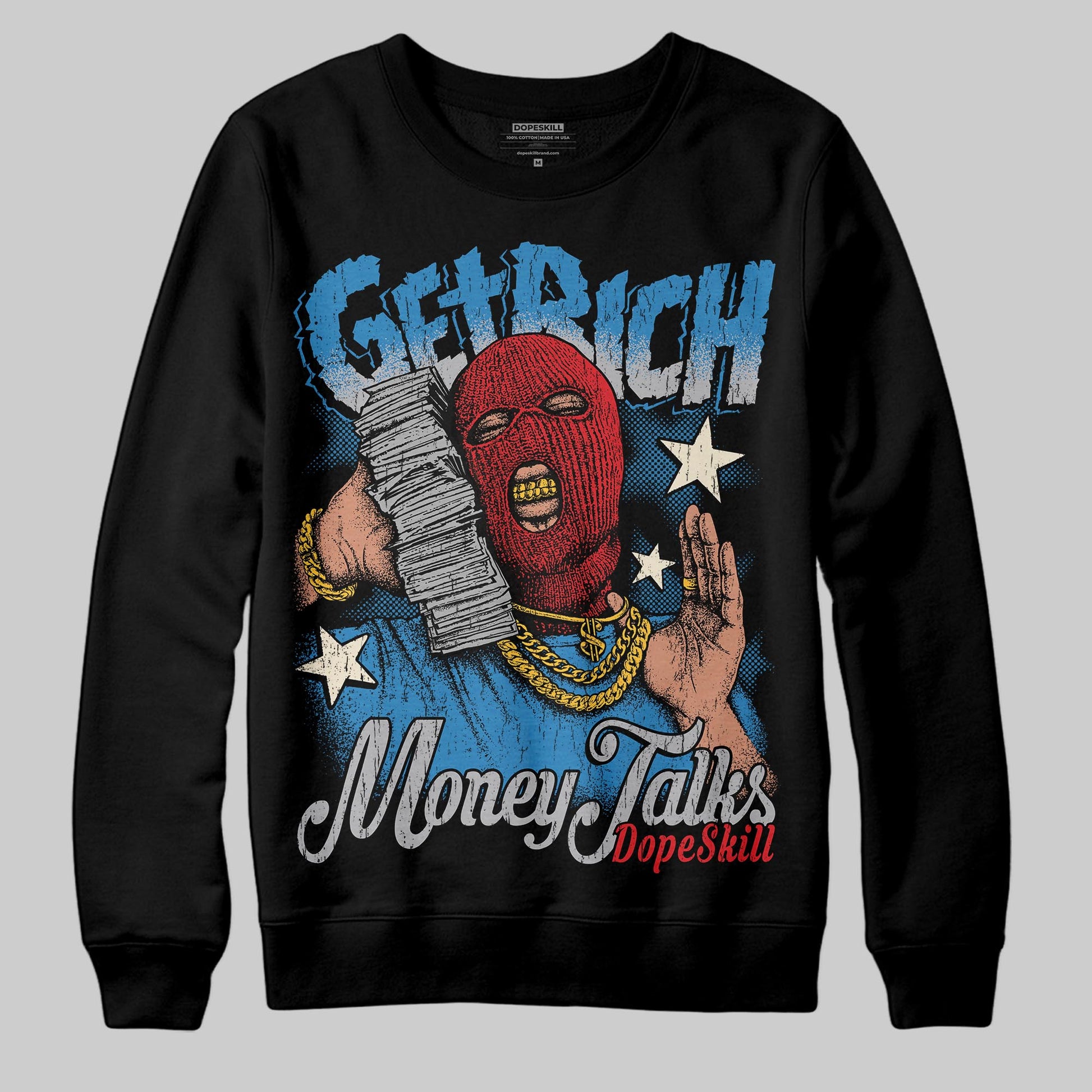 Jordan 3 Retro OG Rare Air DopeSkill Sweatshirt Get Rich Graphic Streetwear - Black