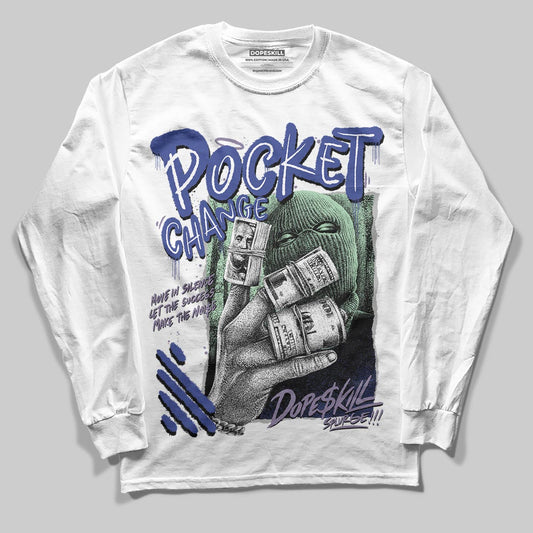 Jordan 1 Retro Low OG Zion Williamson Voodoo Alternate DopeSkill Long Sleeve T-Shirt Pocket Change Graphic Streetwear - White