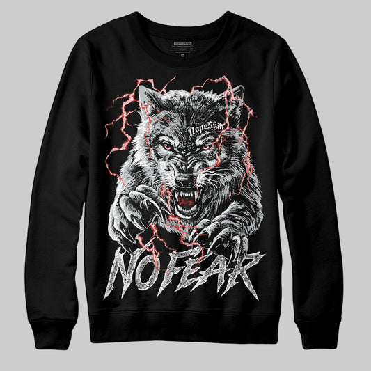 Jordan 12 Black Wolf Grey DopeSkill Sweatshirt No Fear Graphic Streetwear - black