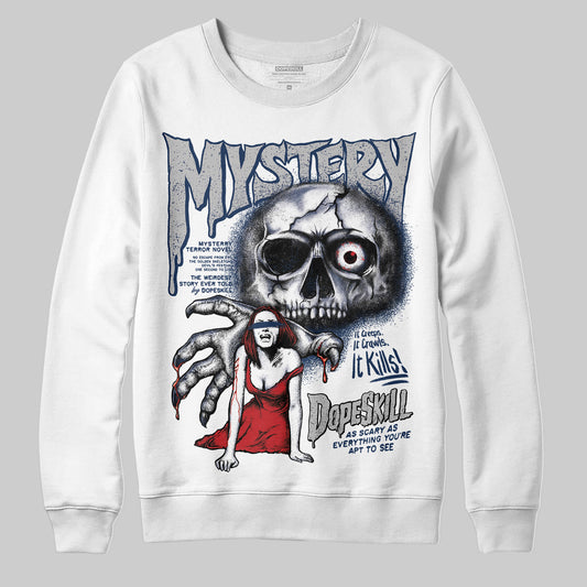 Jordan 4 SB “Summit White/Navy” DopeSkill Sweatshirt Mystery Ghostly Grasp Graphic Streetwear - White