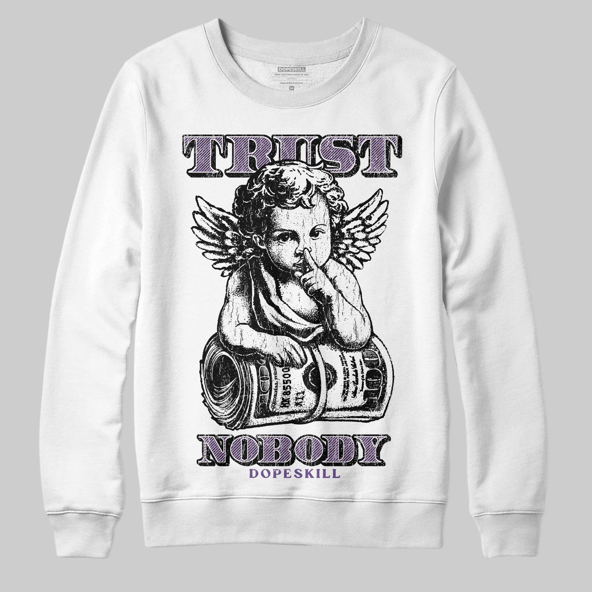 Jordan 10 WMNS “Hydrangeas” DopeSkill Sweatshirt Trust Nobody Graphic Streetwear - White 