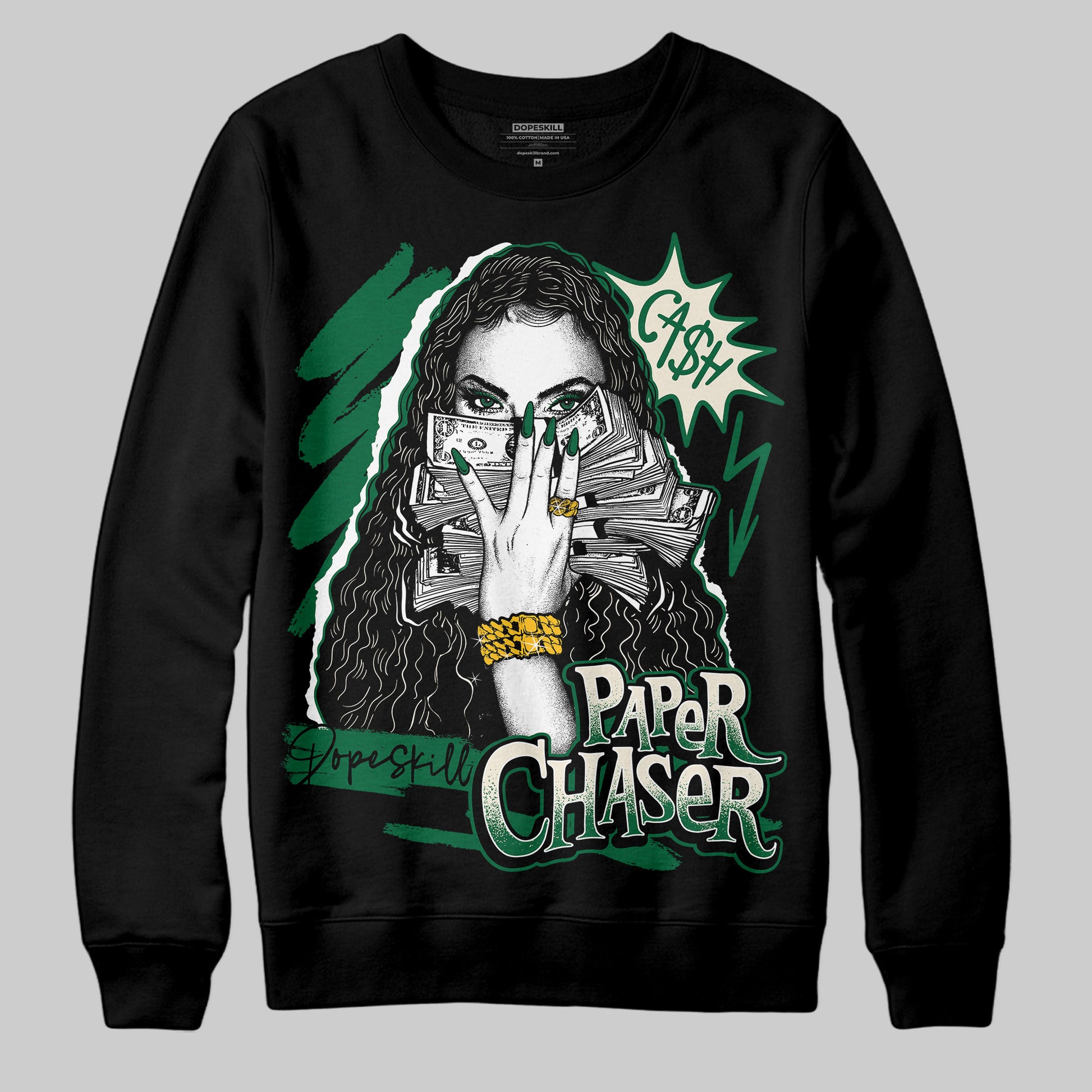 Jordan 13 GS “Pine Green” DopeSkill Sweatshirt NPC Graphic Streetwear - Black