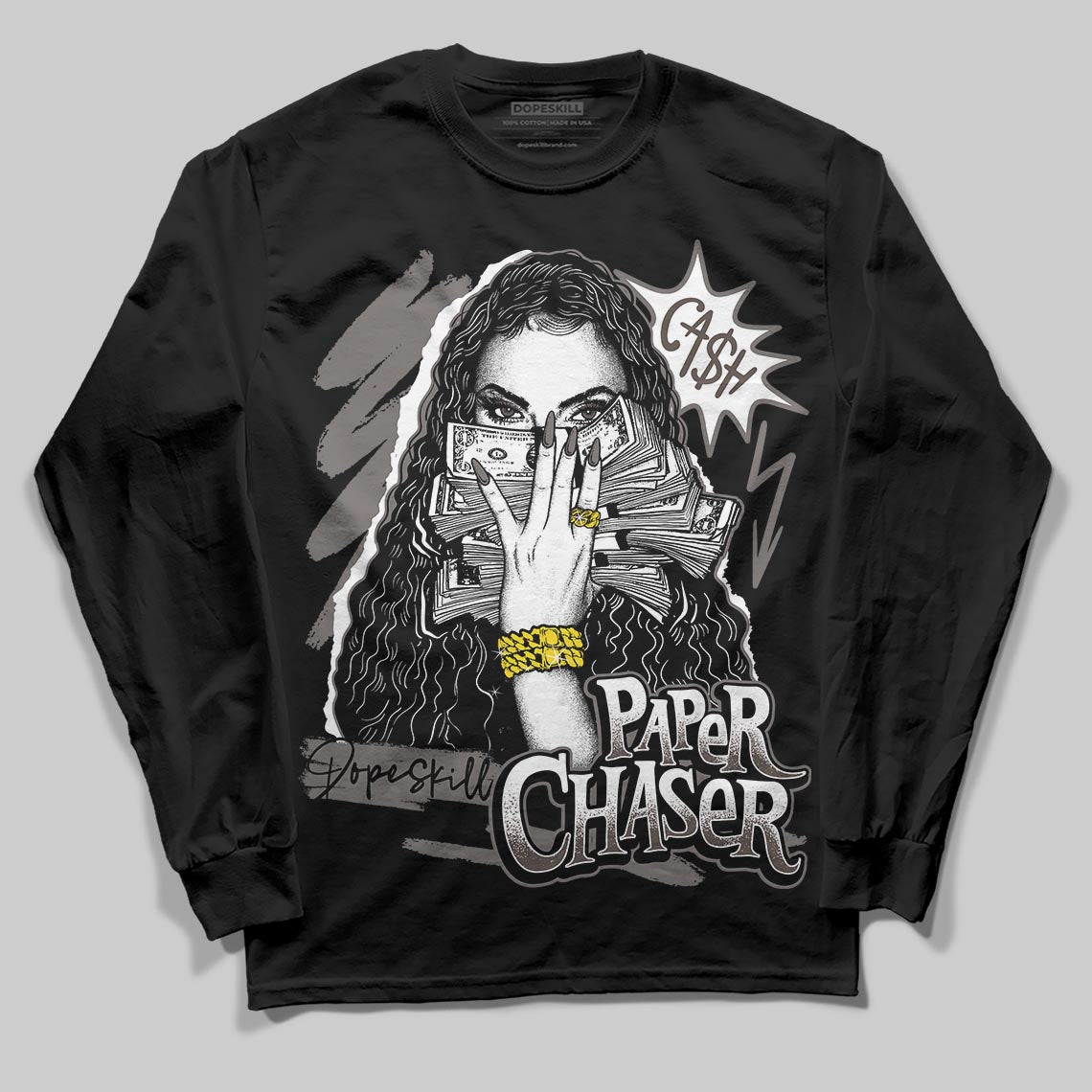 Jordan 4 Retro Cave Stone DopeSkill Long Sleeve T-Shirt NPC Graphic Streetwear - Black