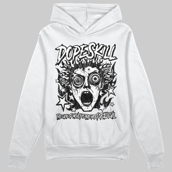 Black and White Sneakers DopeSkill Hoodie Sweatshirt Root of Evil Graphic Streetwear - White