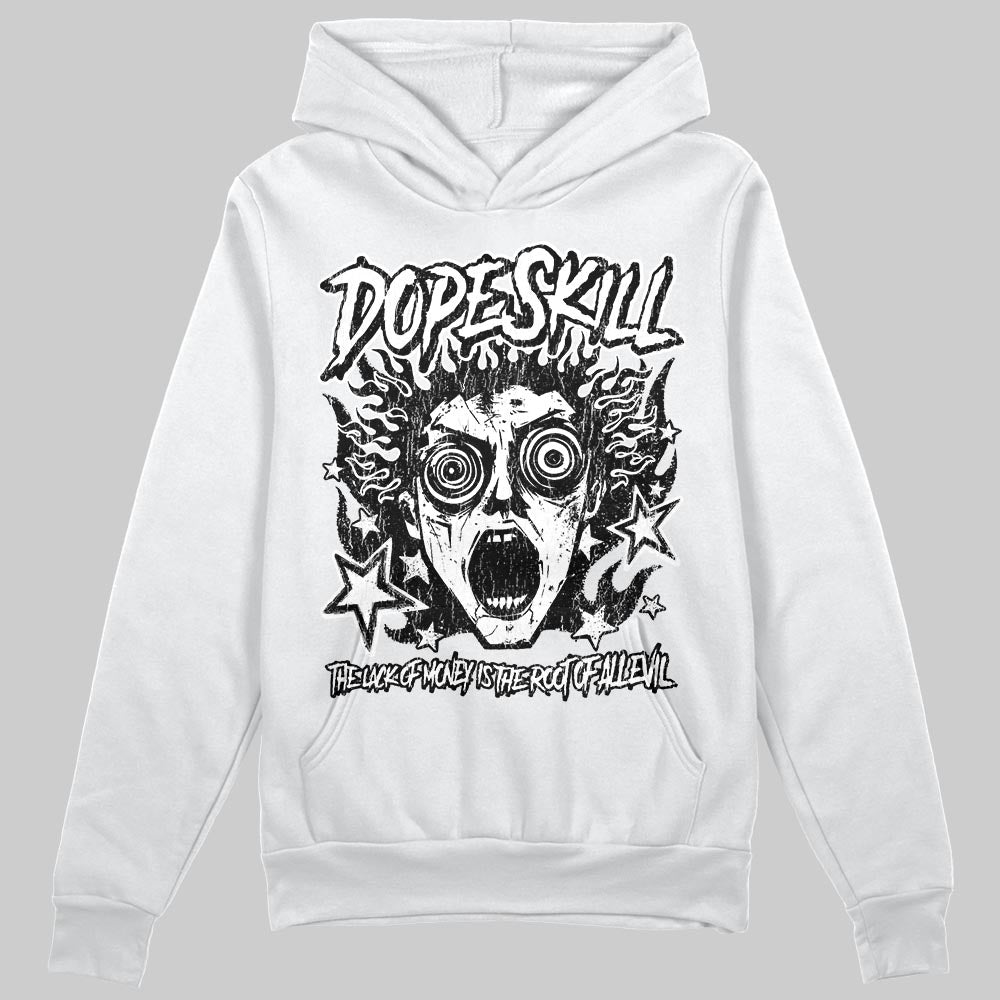 Black and White Sneakers DopeSkill Hoodie Sweatshirt Root of Evil Graphic Streetwear - White