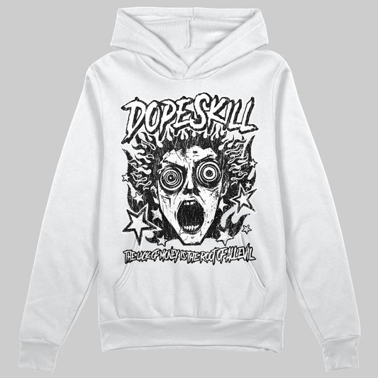 Black and White Sneakers DopeSkill Hoodie Sweatshirt Root of Evil Graphic Streetwear - White