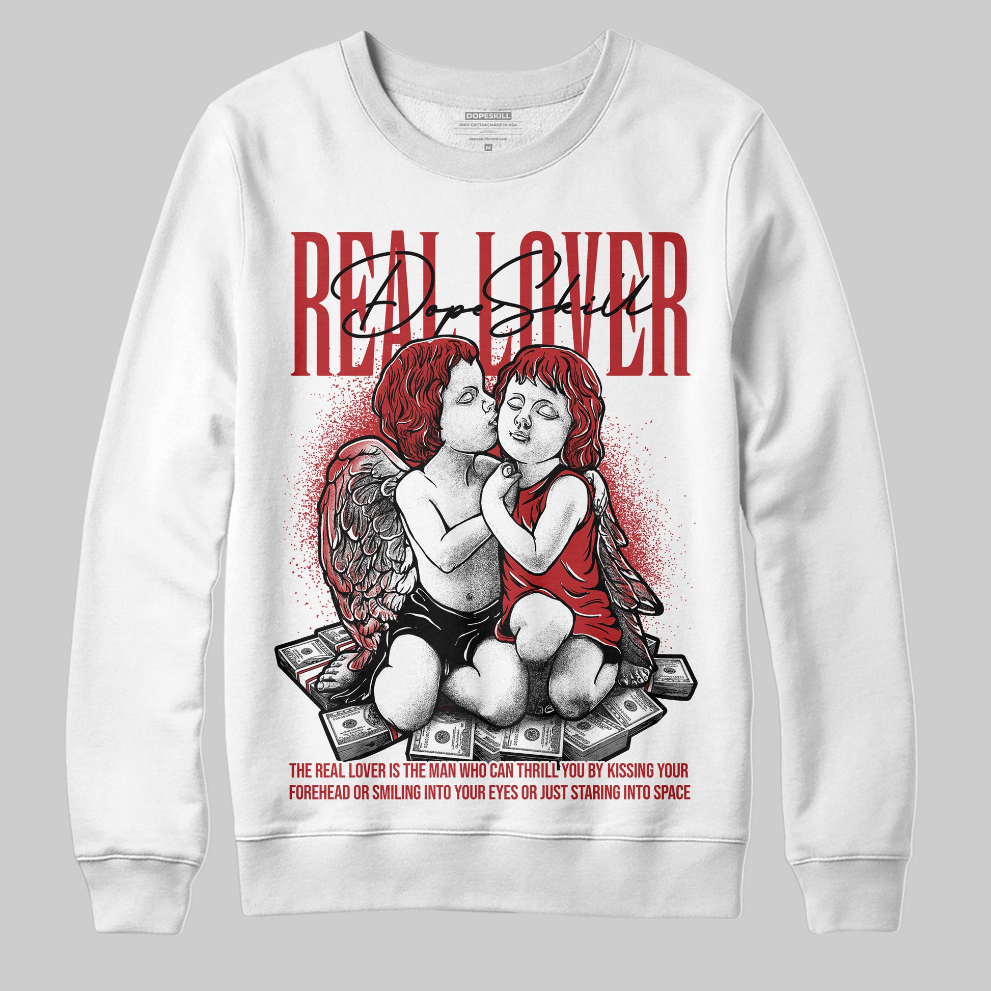 Jordan 12 Retro Flu Game (2025) DopeSkill Sweatshirt Real Lover Graphic Streetwear - White