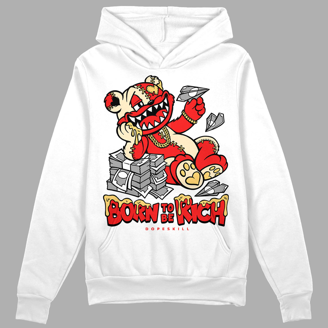 Jordan 5 "Dunk On Mars" DopeSkill Hoodie Sweatshirt Born To Be Rich Graphic Streetwear - White