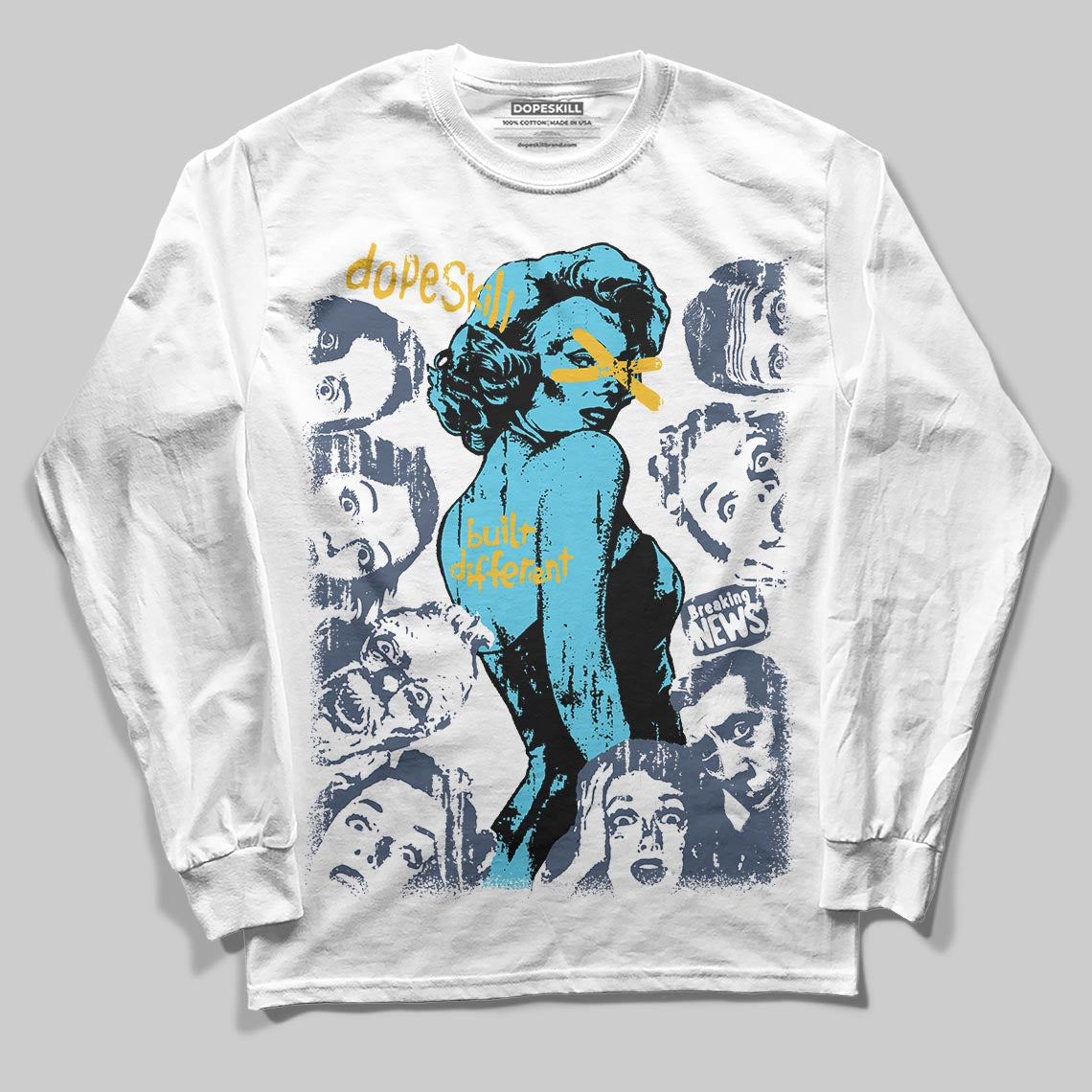 Jordan 11 Retro Gamma Blue (2025) DopeSkill Long Sleeve T-Shirt Built Different Graphic Streetwear - White
