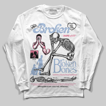 Jordan 3 GS “Cobalt Bliss” DopeSkill Long Sleeve T-Shirt Broken Bones Graphic Streetwear - White