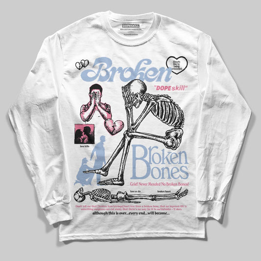 Jordan 3 GS “Cobalt Bliss” DopeSkill Long Sleeve T-Shirt Broken Bones Graphic Streetwear - White