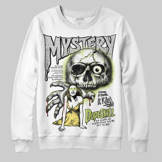 Jordan 4 GS “Light Lemon Twist” DopeSkill Sweatshirt Mystery Ghostly Grasp Graphic Streetwear - White 