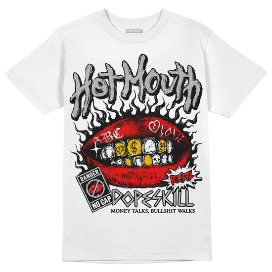 Black and White Sneakers DopeSkill T-Shirt Hot Mouth Graphic Streetwear - White 