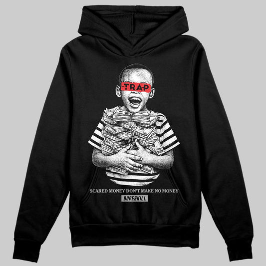 Grey Sneakers DopeSkill Hoodie Scared Money Don't Make No Money Graphic Streetwear - Black
