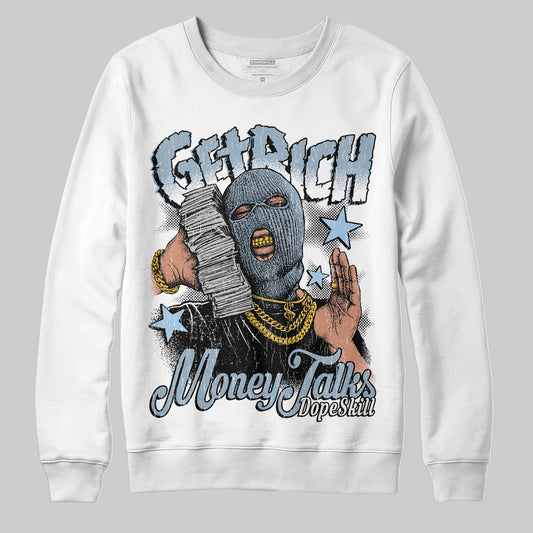 Jordan 40 “Blue Suede” DopeSkill Sweatshirt Get Rich Graphic Streetwear - White 