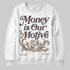 Jordan 5 “Earth/Metallic Gold” DopeSkill Sweatshirt Money Is Our Motive Typo Graphic Streetwear - White