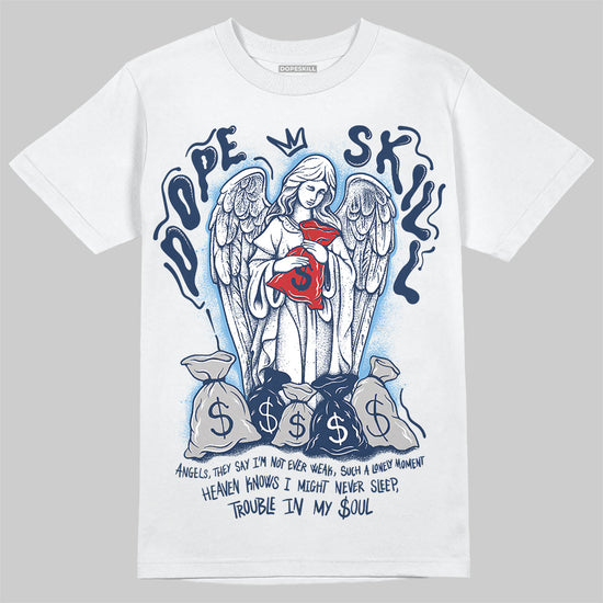 Jordan 4 SB “Summit White/Navy” DopeSkill T-Shirt Angels Graphic Streetwear - White