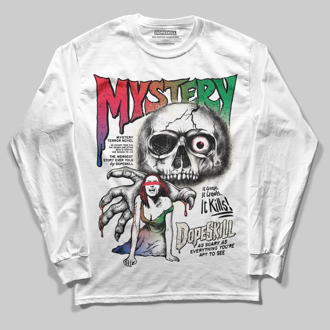 Jordan 11 Retro 285 Atlanta DopeSkill Long Sleeve T-Shirt Mystery Ghostly Grasp Graphic Streetwear - White