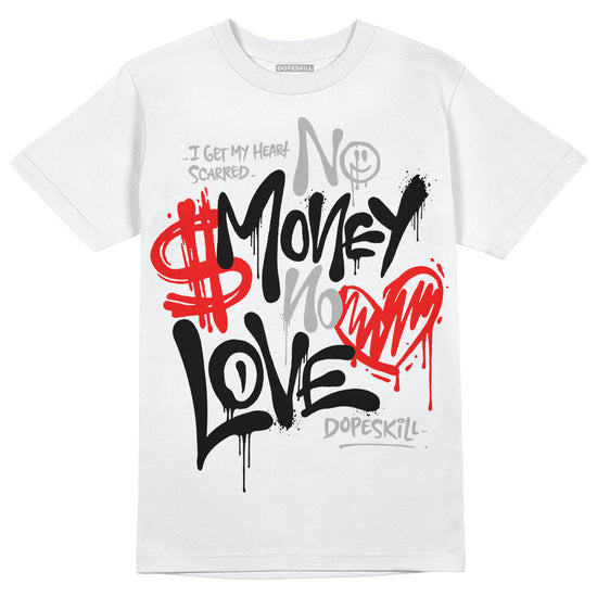 Black and White Sneakers DopeSkill T-Shirt No Money No Love Typo Graphic Streetwear - White 