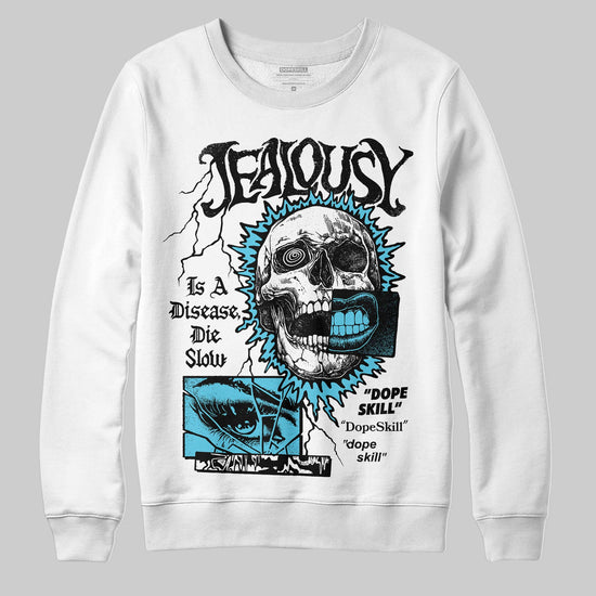 Jordan 11 Retro Gamma Blue (2025) DopeSkill Sweatshirt Jealousy Graphic Streetwear - White