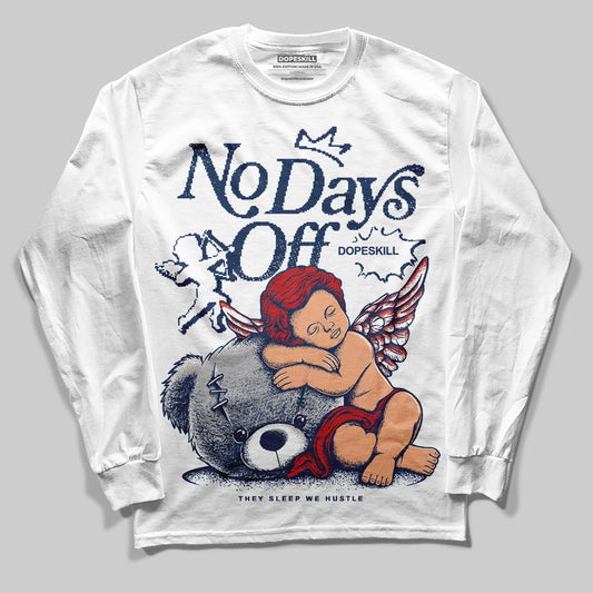 Jordan 4 SB “Summit White/Navy” DopeSkill Long Sleeve T-Shirt New No Days Off Graphic Streetwear - White