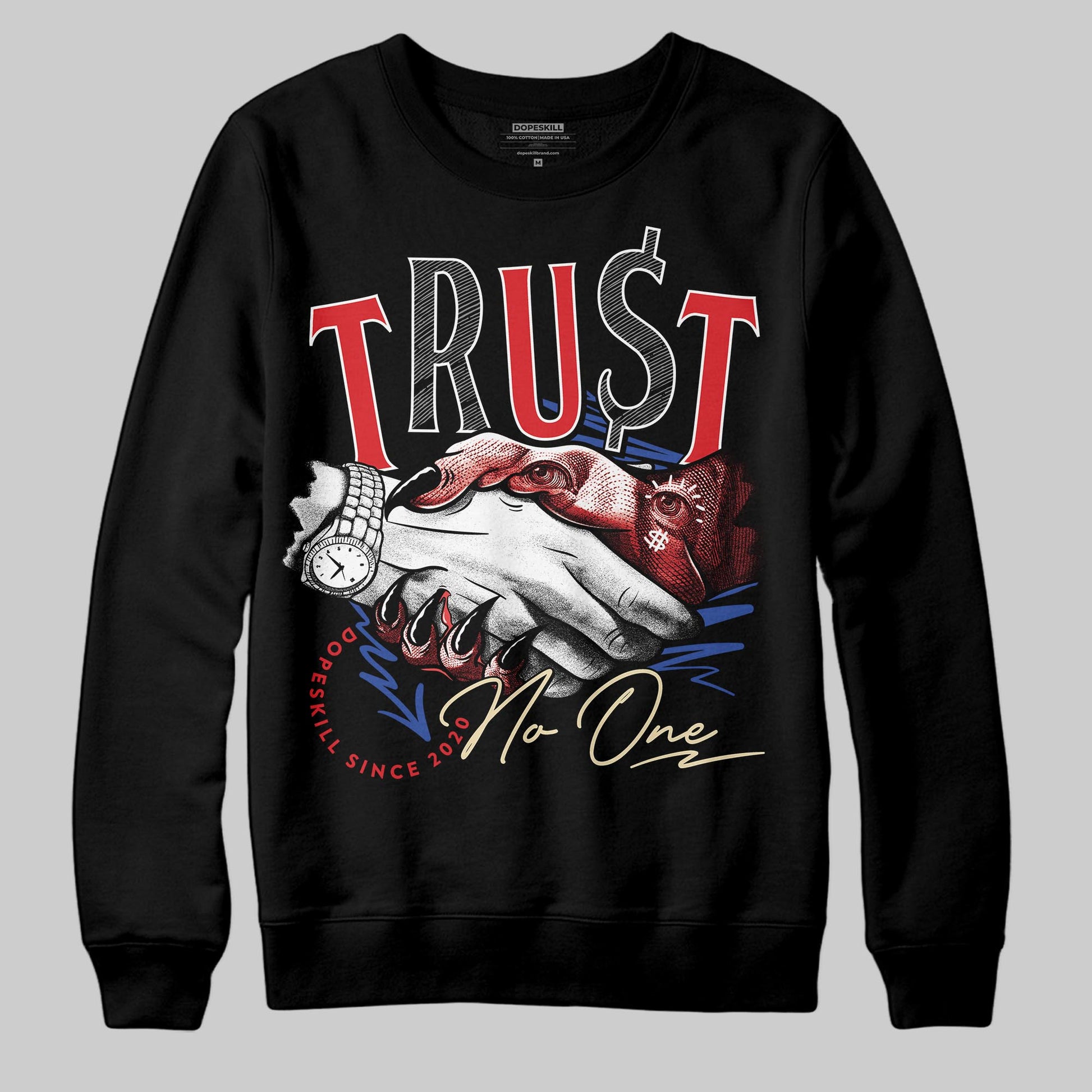 Jordan 3 “Seoul 2.0” DopeSkill Sweatshirt Trust No One Graphic Streetwear - Black
