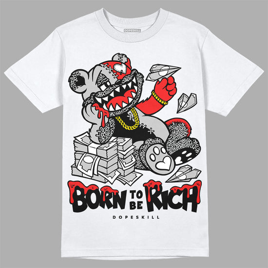 Jordan Spizike Low Bred DopeSkill T-Shirt Born To Be Rich Graphic Streetwear - White 