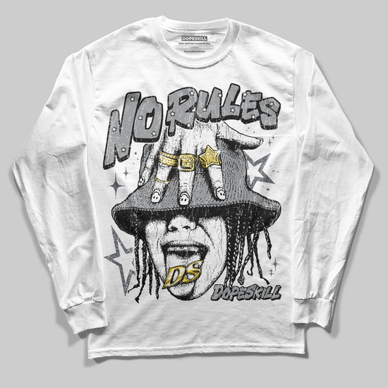 Jordan 5 Retro Wolf Grey (2026) DopeSkill Long Sleeve T-Shirt No Rules Graphic Streetwear - White