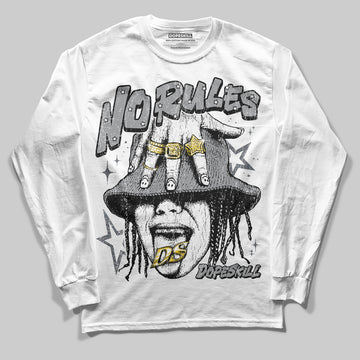 Jordan 5 Retro Wolf Grey (2026) DopeSkill Long Sleeve T-Shirt No Rules Graphic Streetwear - White
