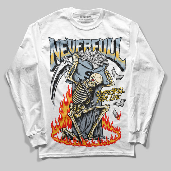 Jordan 13 “Blue Grey” DopeSkill Long Sleeve T-Shirt NeverFull Graphic Streetwear - White