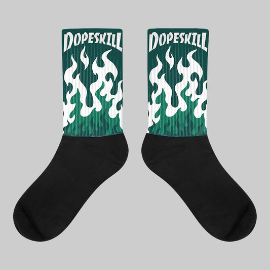 Oxidized Green 4s DopeSkill Sublimated Socks FIRE Graphic