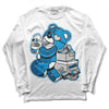 Jordan 4 Retro Military Blue DopeSkill Long Sleeve T-Shirt Bear Steals Sneaker Graphic Streetwear - WHite 