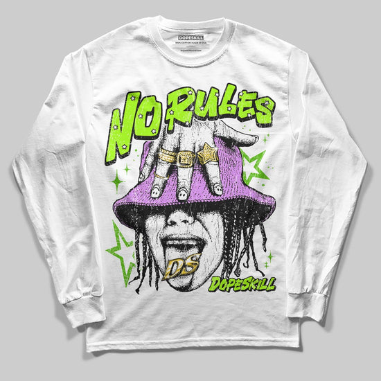 Neon Green Sneakers DopeSkill Long Sleeve T-Shirt No Rules Graphic Streetwear - White