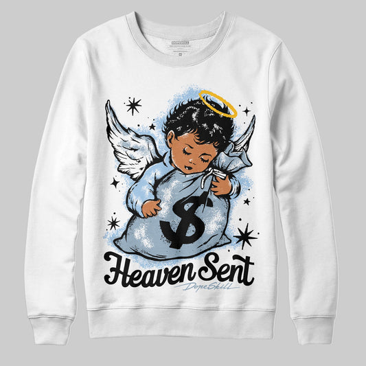 Jordan 40 “Blue Suede” DopeSkill Sweatshirt Heaven Sent Graphic Streetwear - White 