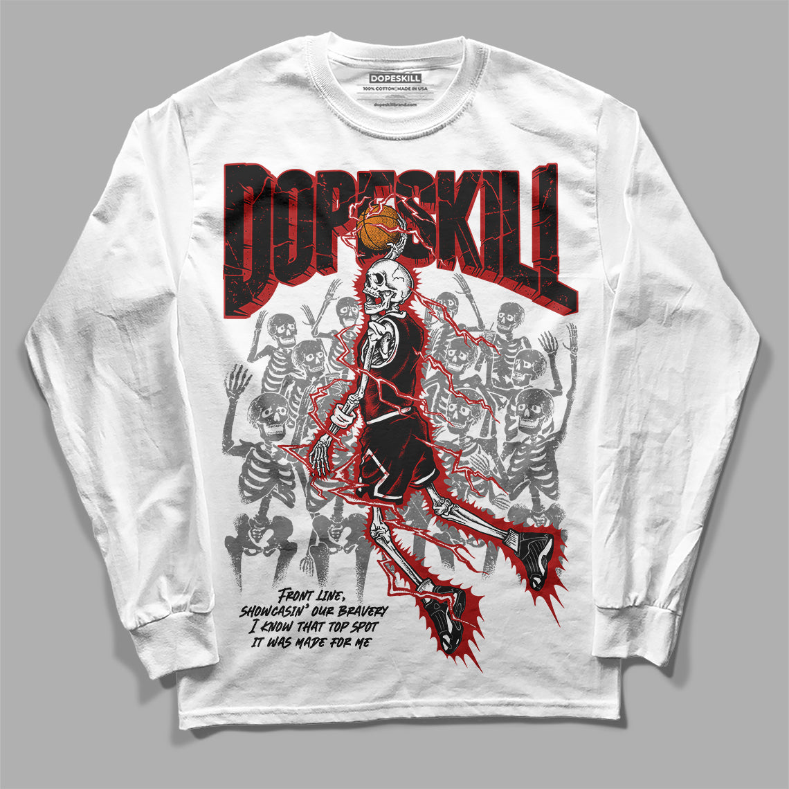 Jordan 14 "Black/White" DopeSkill Long Sleeve T-Shirt Thunder Dunk Graphic Streetwear - White