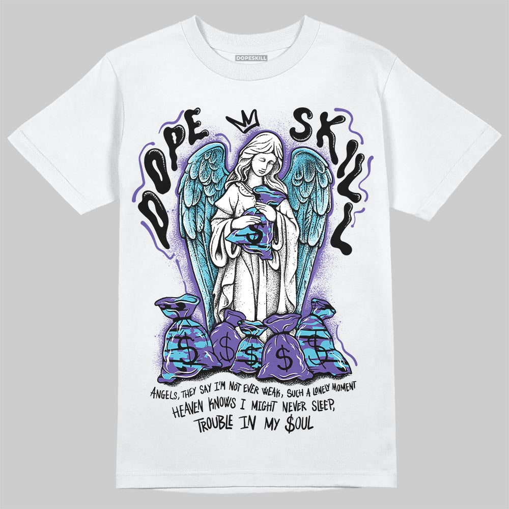 Jordan 8 Retro 'Aqua' 2025 DopeSkill T-Shirt Angels Graphic Streetwear - White 