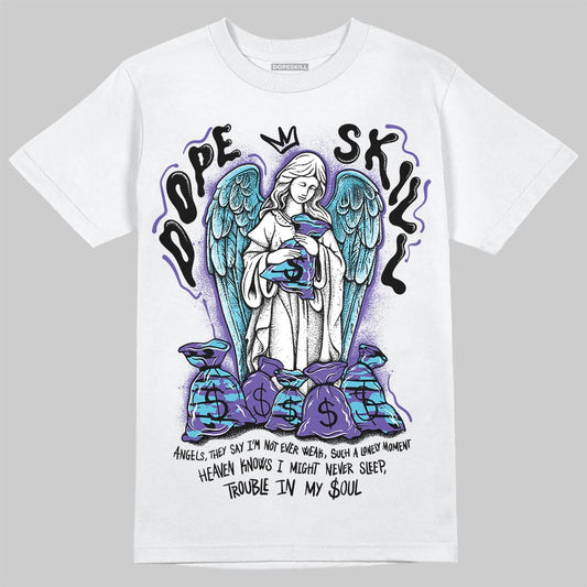Jordan 8 Retro 'Aqua' 2025 DopeSkill T-Shirt Angels Graphic Streetwear - White 
